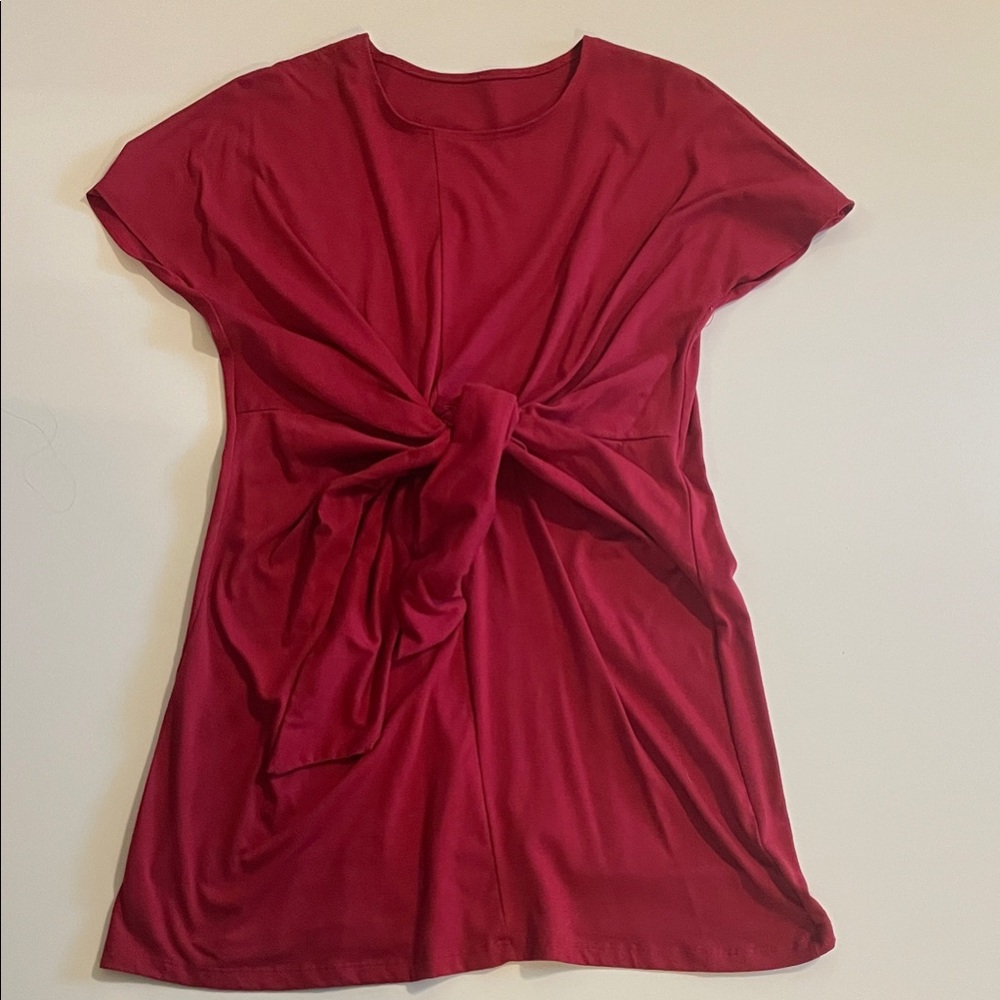 Amazon T-shirt Tie Red Mini Dress